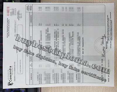 Concordia University transcript, Concordia University diploma,