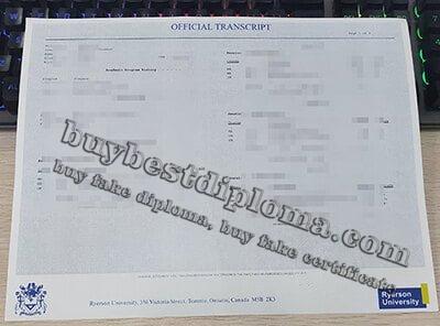 Ryerson University diploma, Ryerson University transcript, fake Canada transcript,