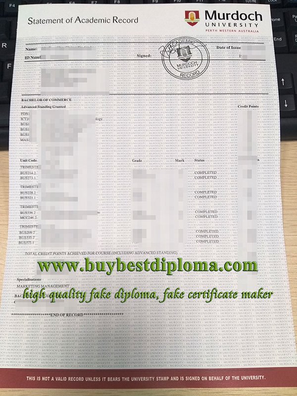 Murdoch University transcript Murdoch University transcript