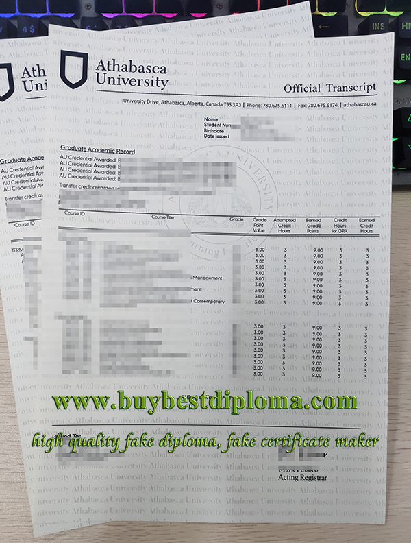 Athabasca University transcript Athabasca University transcript