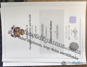 Institution of Occupational Safety and Health certificate, IOSH Chartered Member certificate, fake IOSH certificate,