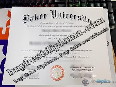 Baker University diploma, Baker University certificate,