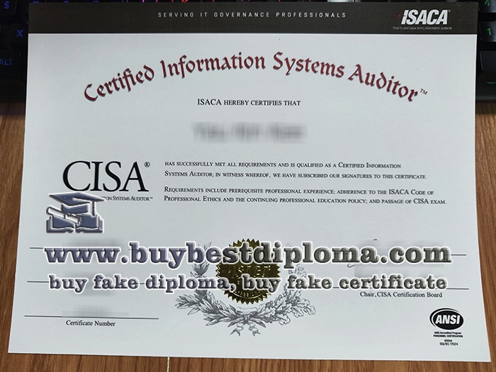Certified Information Systems Auditor certificate Certified Information Systems Auditor certificate