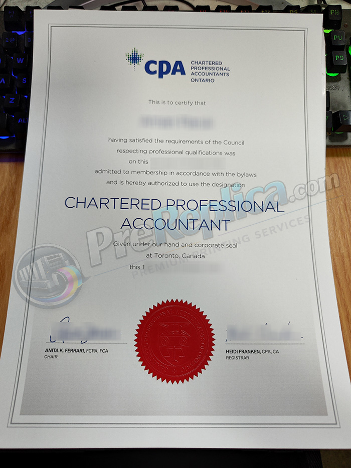 CPA ontario certificate