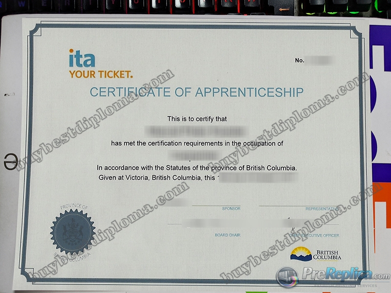 ITA certificate of apprenticeship