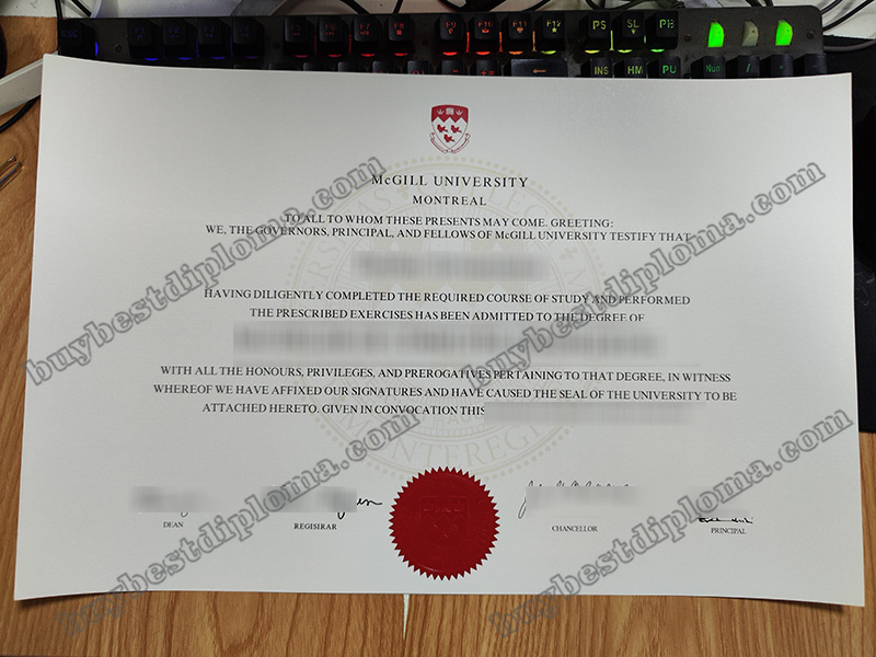 McGill University diploma McGill University diploma