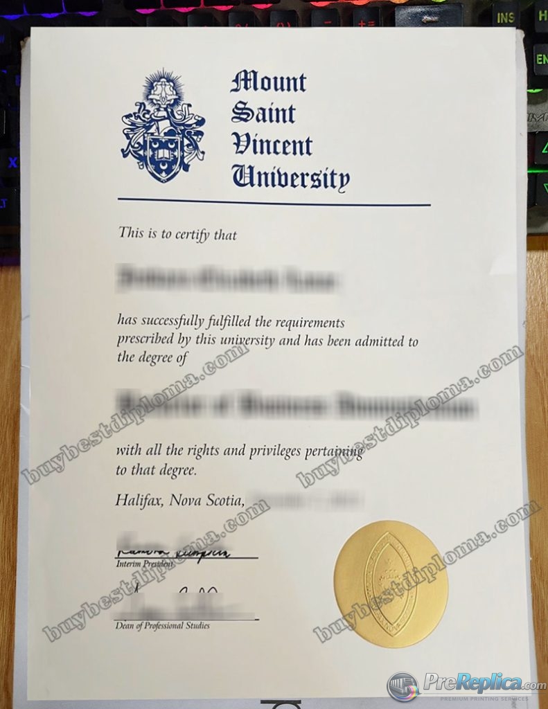 Mount Saint Vincent University diploma