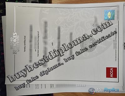 Oxford Brookes University degree certificate