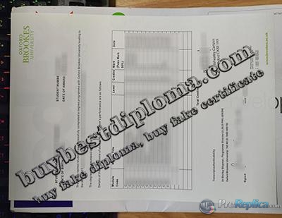 Oxford Brookes University fake transcript