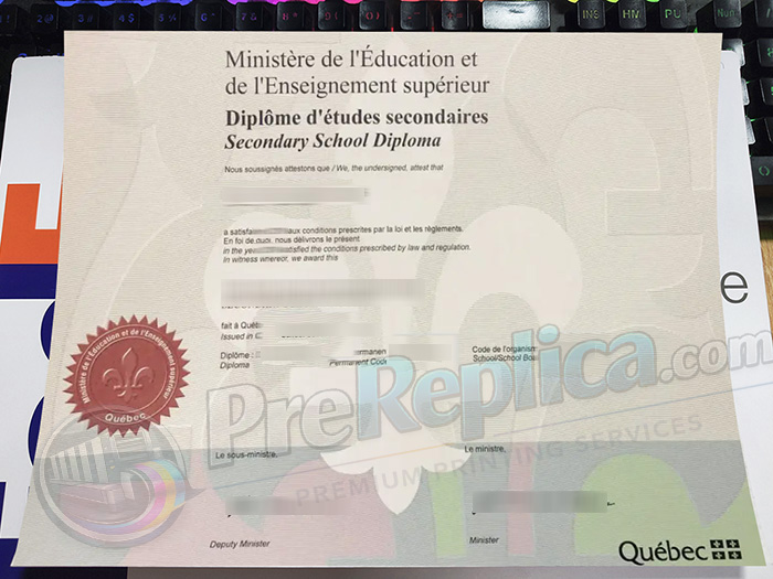 Québec Secondary School diploma