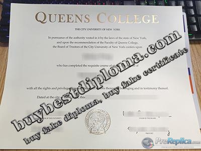 Queens College diploma, fake Queens College certificate,