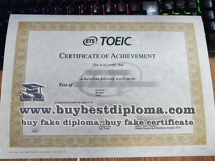 TOEIC certificate TOEIC certificate