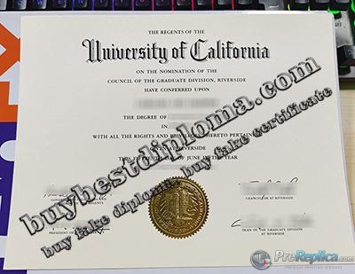 UC Riverside diploma certificate