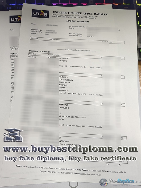 Universiti Tunku Abdul Rahman transcript Universiti Tunku Abdul Rahman transcript