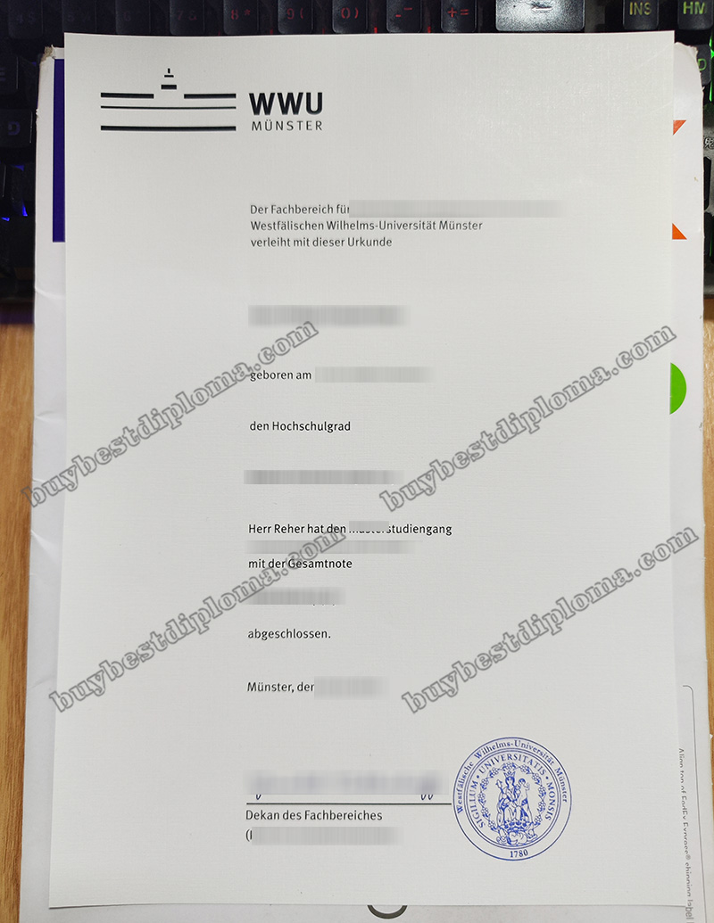 Universität Münster urkunde