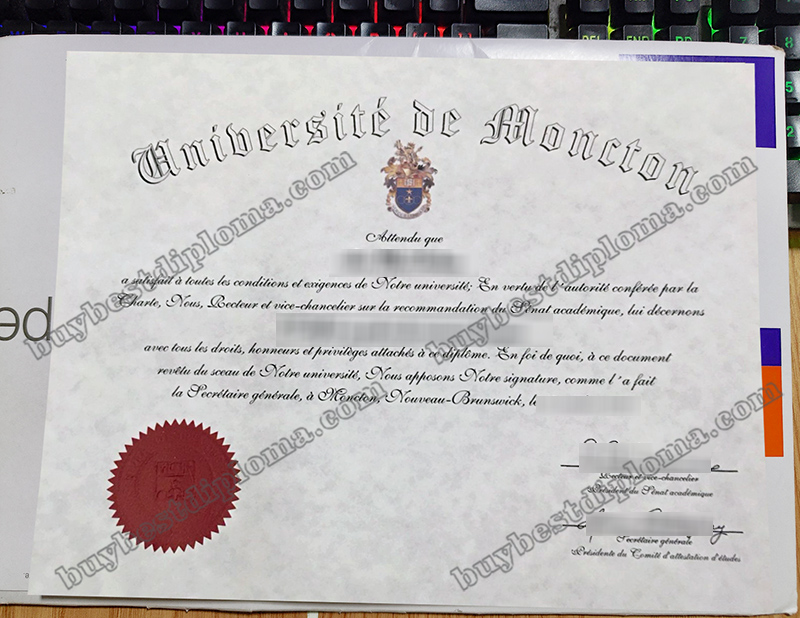 Université de Moncton diploma