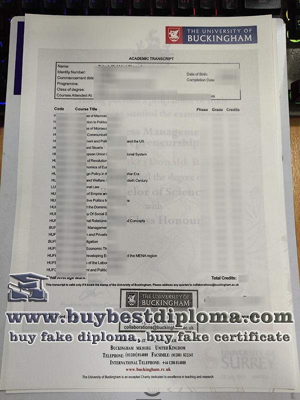 University Of Buckingham Transcript University Of Buckingham Transcript