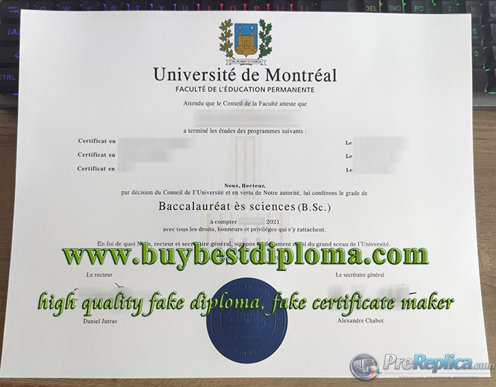 University of Montreal bachelor diploma