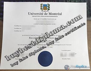 University of Montreal diploma, UdeM bachelor diploma,