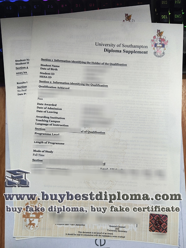 University of Southampton transcript University of Southampton transcript