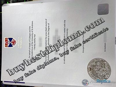 University of St Andrews degree, University of St Andrews certificate,